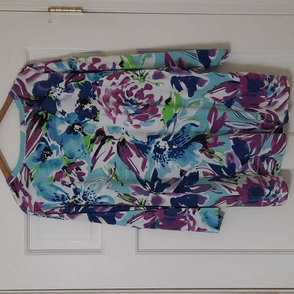 NWT WESTBOUND WOMAN PURPLE/BLUE FLORAL BLOUSE SZ 1X. - Picture 11 of 14